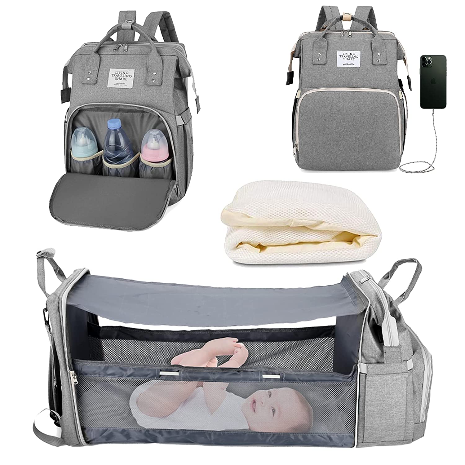 Sac à langer portatif | Berceau de voyage BabyNappy™ - Mon Bébé Royal