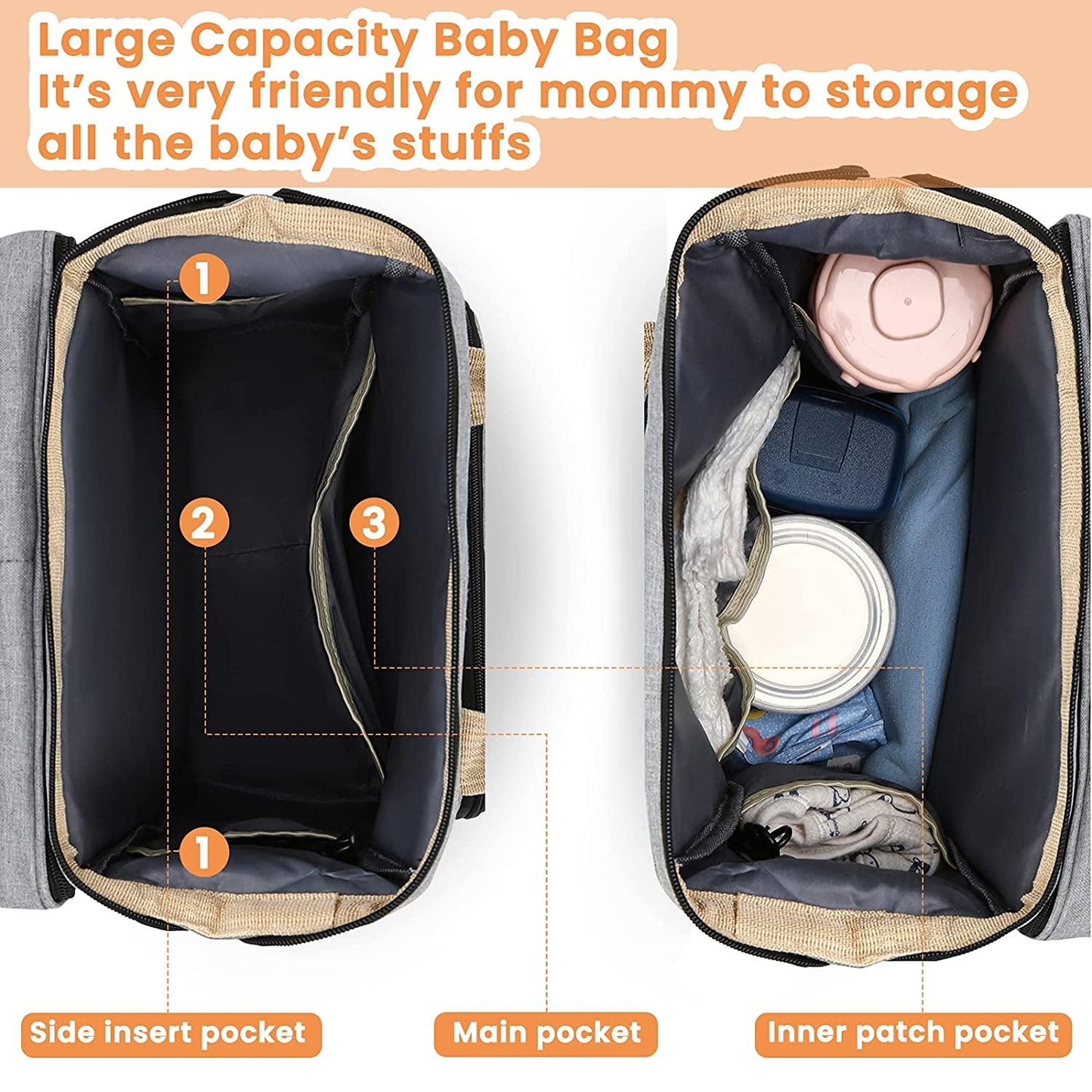 Sac à langer portatif | Berceau de voyage BabyNappy™ - Mon Bébé Royal